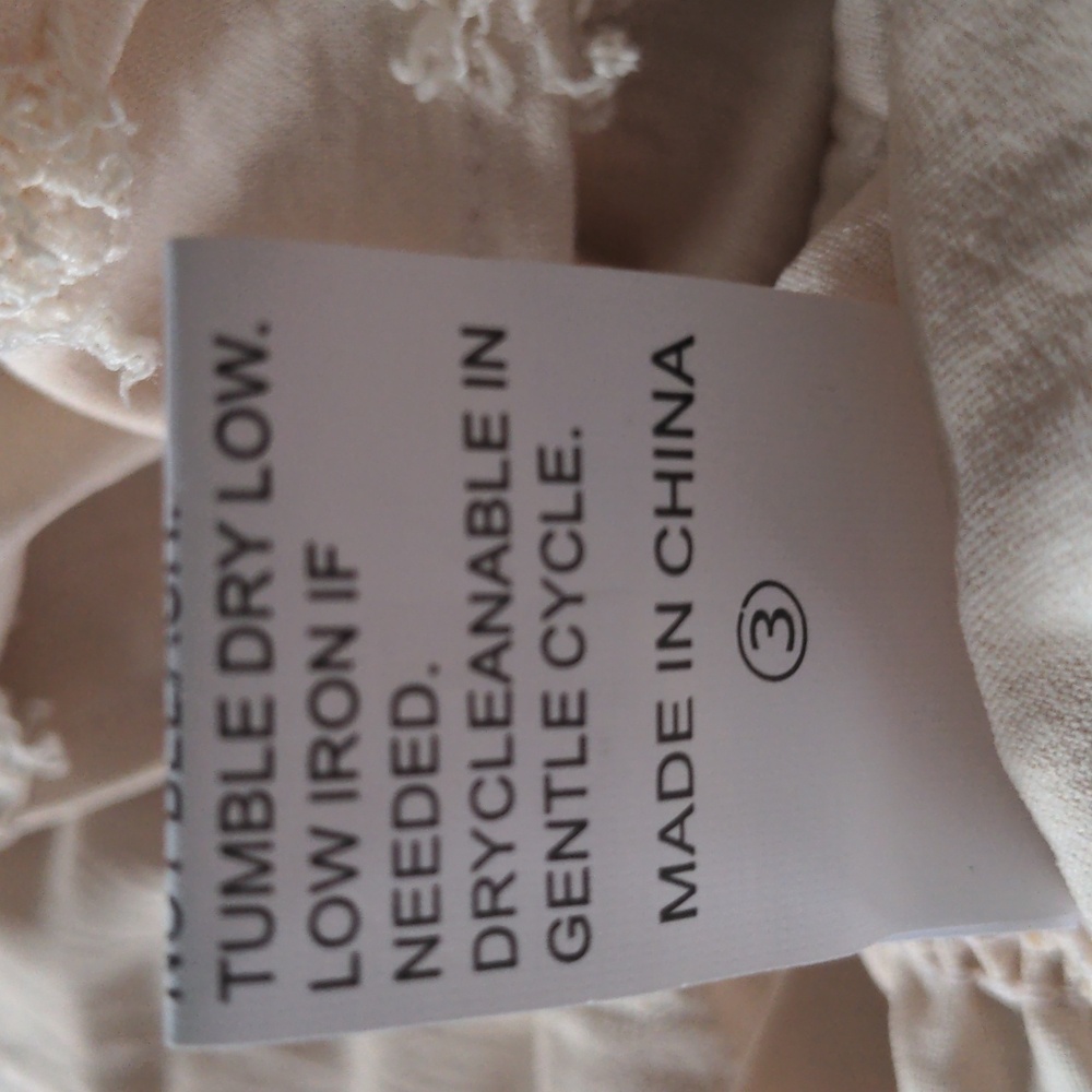 Pioneer Woman Maxi Cream Dress, Size XL, NWT, Elastic Waist & Sleeves, Flowy, - Picture 9 of 10
